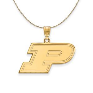 14k Yellow Gold Purdue Medium Initial P Necklace - 22 Inch